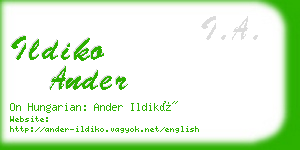 ildiko ander business card